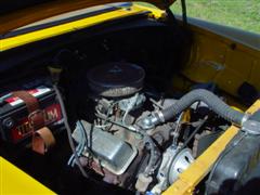 1955 Chevy, 2 door post, with a 1972 corvette engine, yellow exterior paint